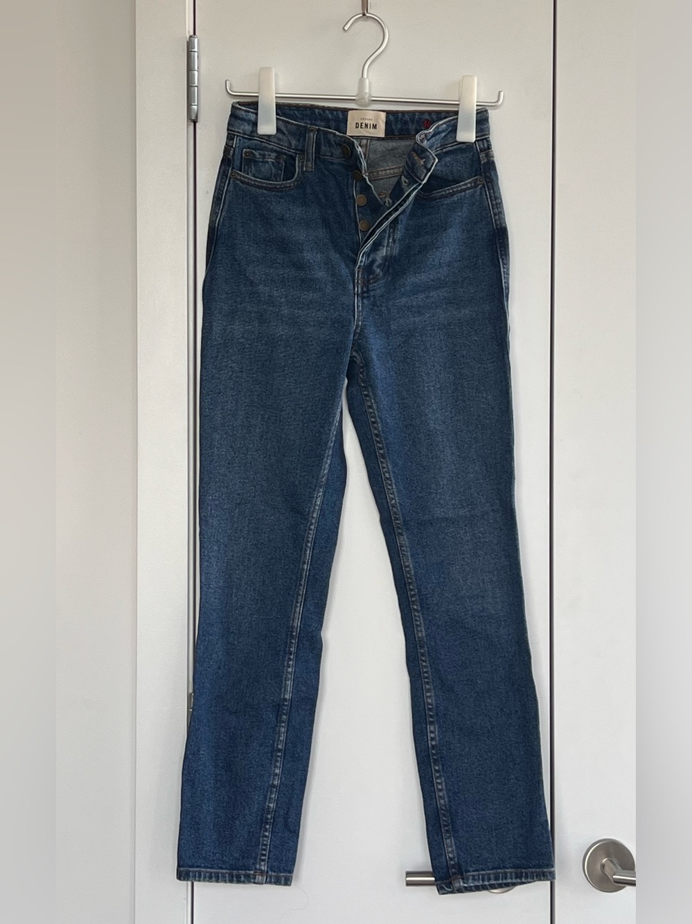 Sezane Boot Cut High-Rise Jeans in Dark Wash
